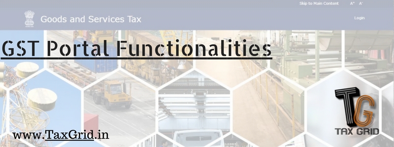 GST Portal Functionalities